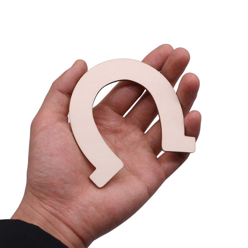 VERNUOS 48 Pcs Unfinished Wood Horseshoe Cutouts for DIY Craft, Wedding, Cowboy Themed Party and Birthday,3.3 x 3.5 inches - Image 5
